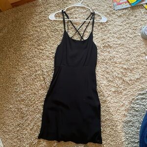 Black dress with cross straps